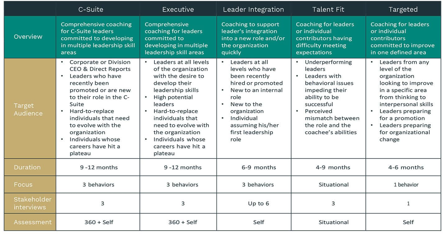 Dion Coaching Program Overview 2024 Chart
